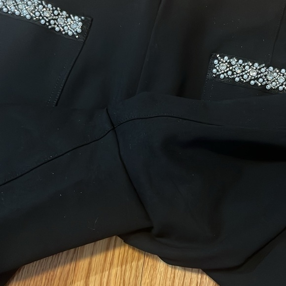 Anthropologie The Colette Cropped Wide-Leg Pants Rhinestone Ed Size 32 NWT - Picture 11 of 15